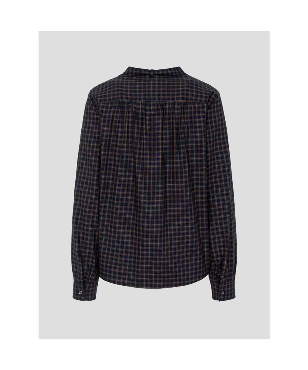 빈폴 레이디스(BEANPOLE LADIES) 미니체크 타이 블라우스  네이비 (BF6864C18R)