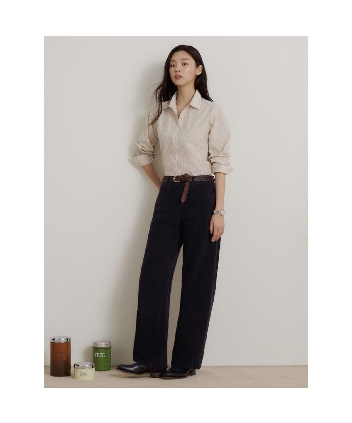 빈폴 레이디스(BEANPOLE LADIES) 스트라이프 릴랙스핏 셔츠  옐로우 (BF6864C13E)