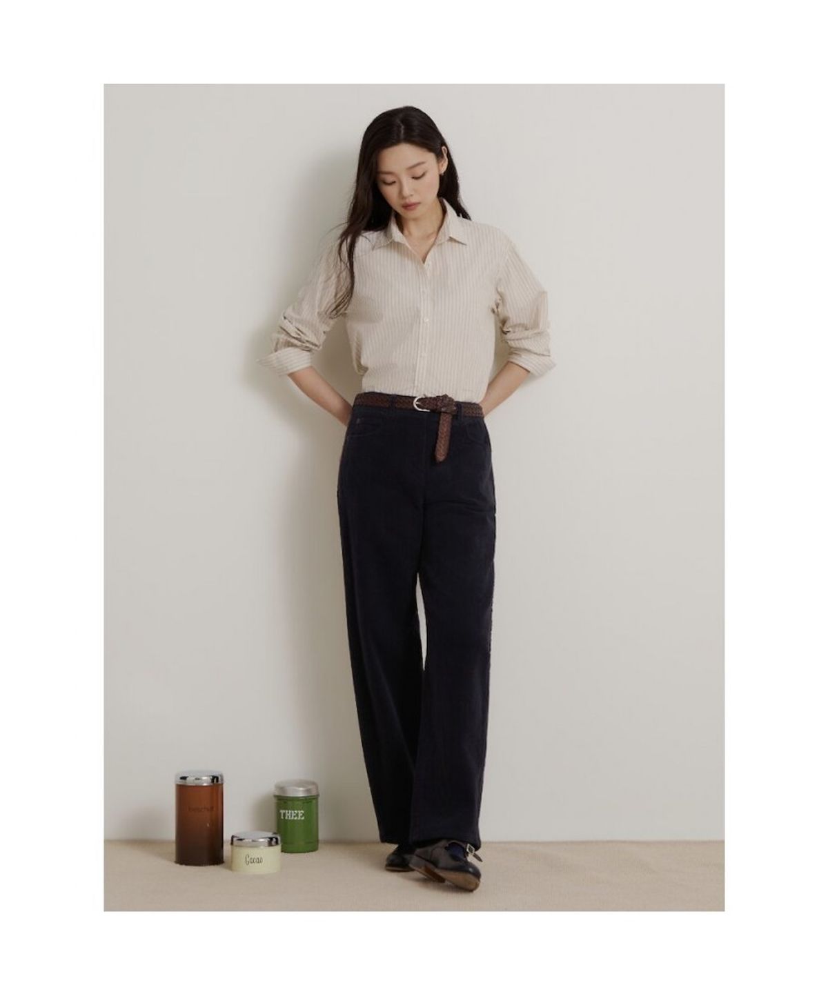 빈폴 레이디스(BEANPOLE LADIES) 스트라이프 릴랙스핏 셔츠  옐로우 (BF6864C13E)