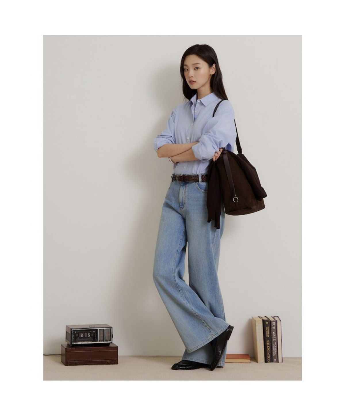 빈폴 레이디스(BEANPOLE LADIES) 스트라이프 릴랙스핏 셔츠  스카이 블루 (BF6864C13Q)