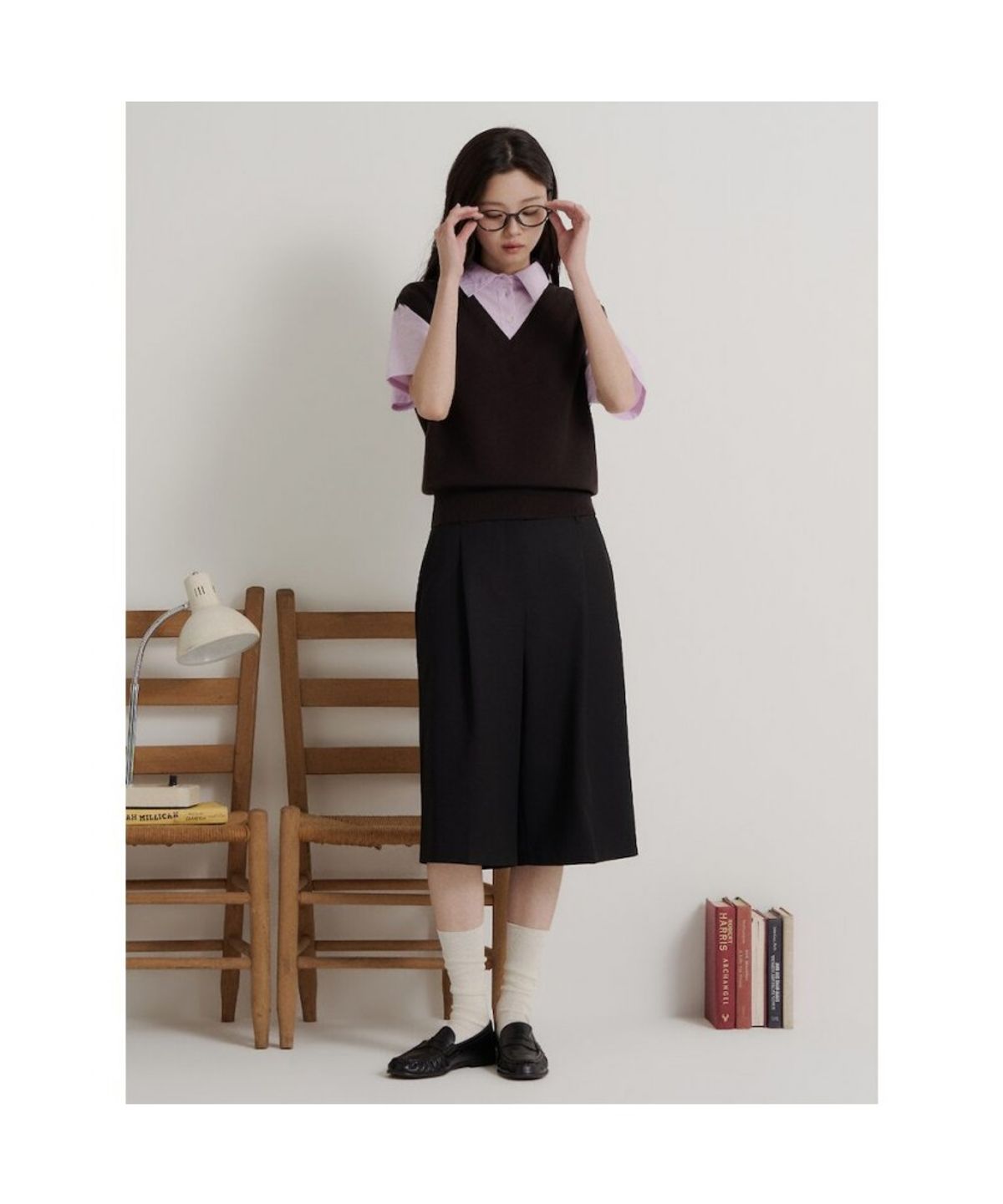 빈폴 레이디스(BEANPOLE LADIES) 셔츠 레이어드 풀오버  브라운 (BF6751C03D)