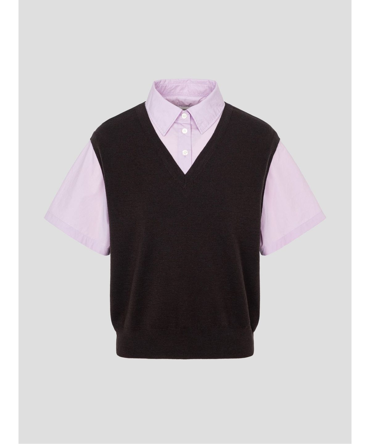 빈폴 레이디스(BEANPOLE LADIES) 셔츠 레이어드 풀오버  브라운 (BF6751C03D)