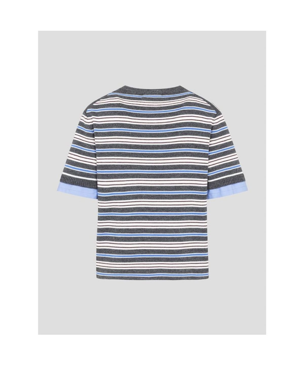 빈폴 레이디스(BEANPOLE LADIES) 스트라이프 반소매 풀오버  그레이 (BF6751C053)