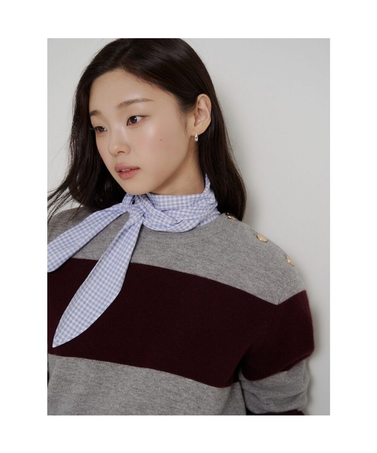 빈폴 레이디스(BEANPOLE LADIES) 보더 스트라이프 니트  그레이 (BF6951C083)