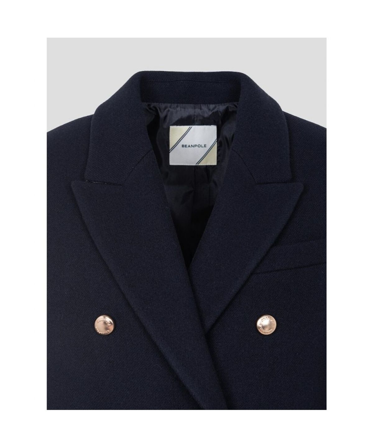 빈폴 레이디스(BEANPOLE LADIES) 울 더블 브레스티드 세미오버 재킷  네이비 (BF6911C37R)