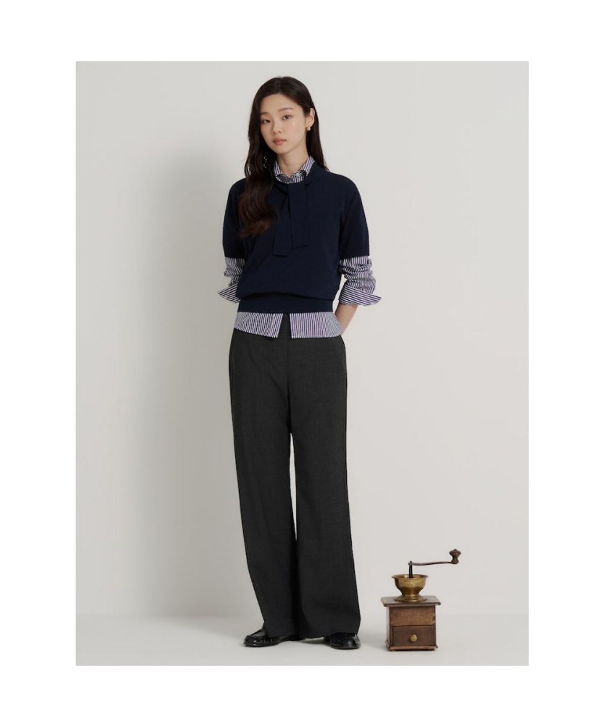 빈폴 레이디스(BEANPOLE LADIES) 울폴리 롱 부츠컷 팬츠  애쉬 (BF6821C544)