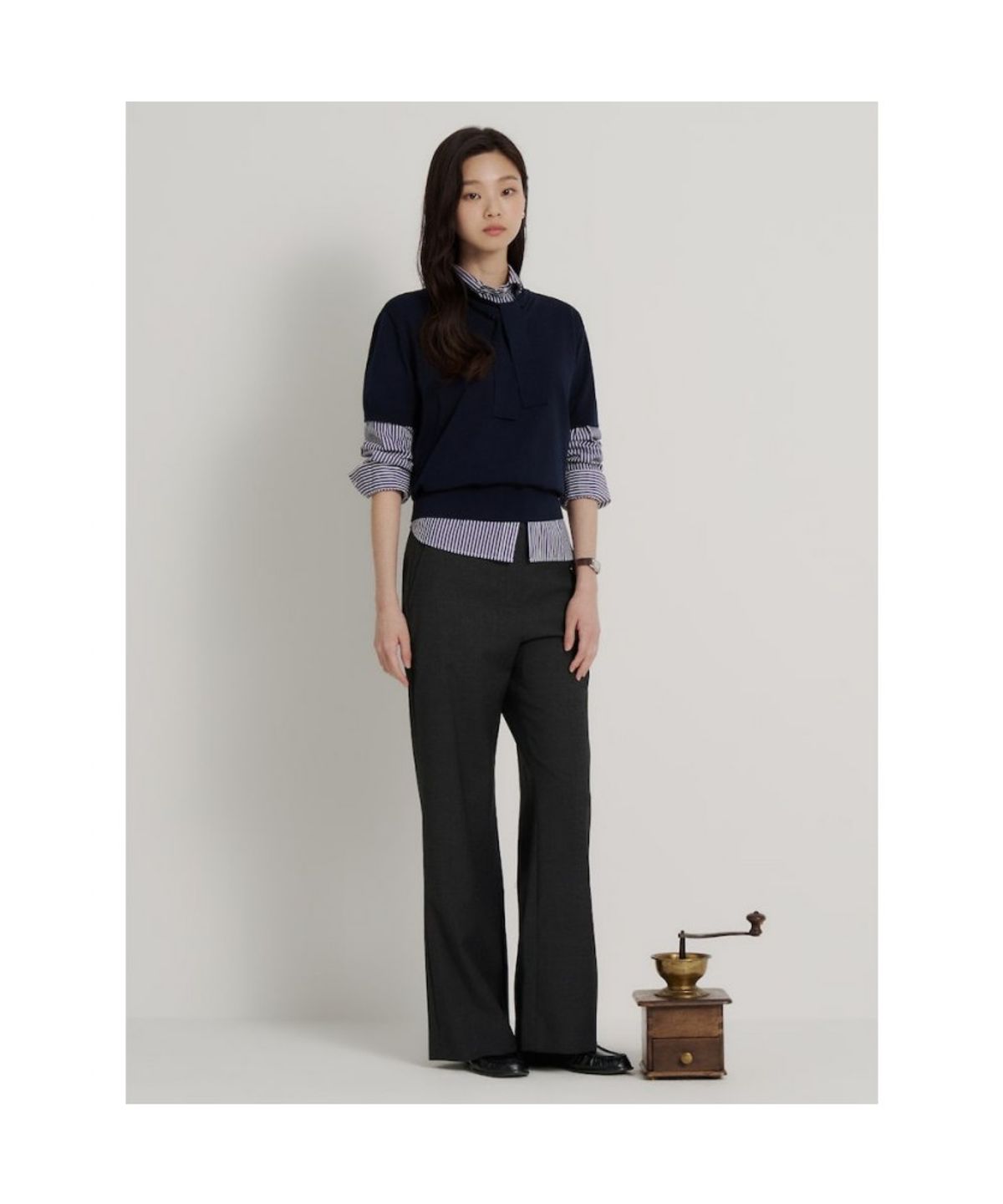 빈폴 레이디스(BEANPOLE LADIES) 울폴리 롱 부츠컷 팬츠  애쉬 (BF6821C544)