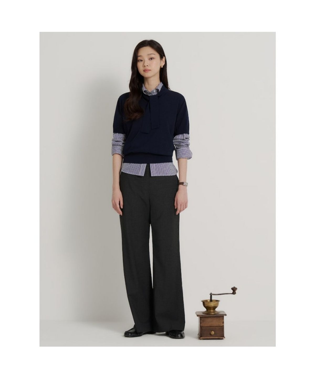 빈폴 레이디스(BEANPOLE LADIES) 울폴리 롱 부츠컷 팬츠  애쉬 (BF6821C544)