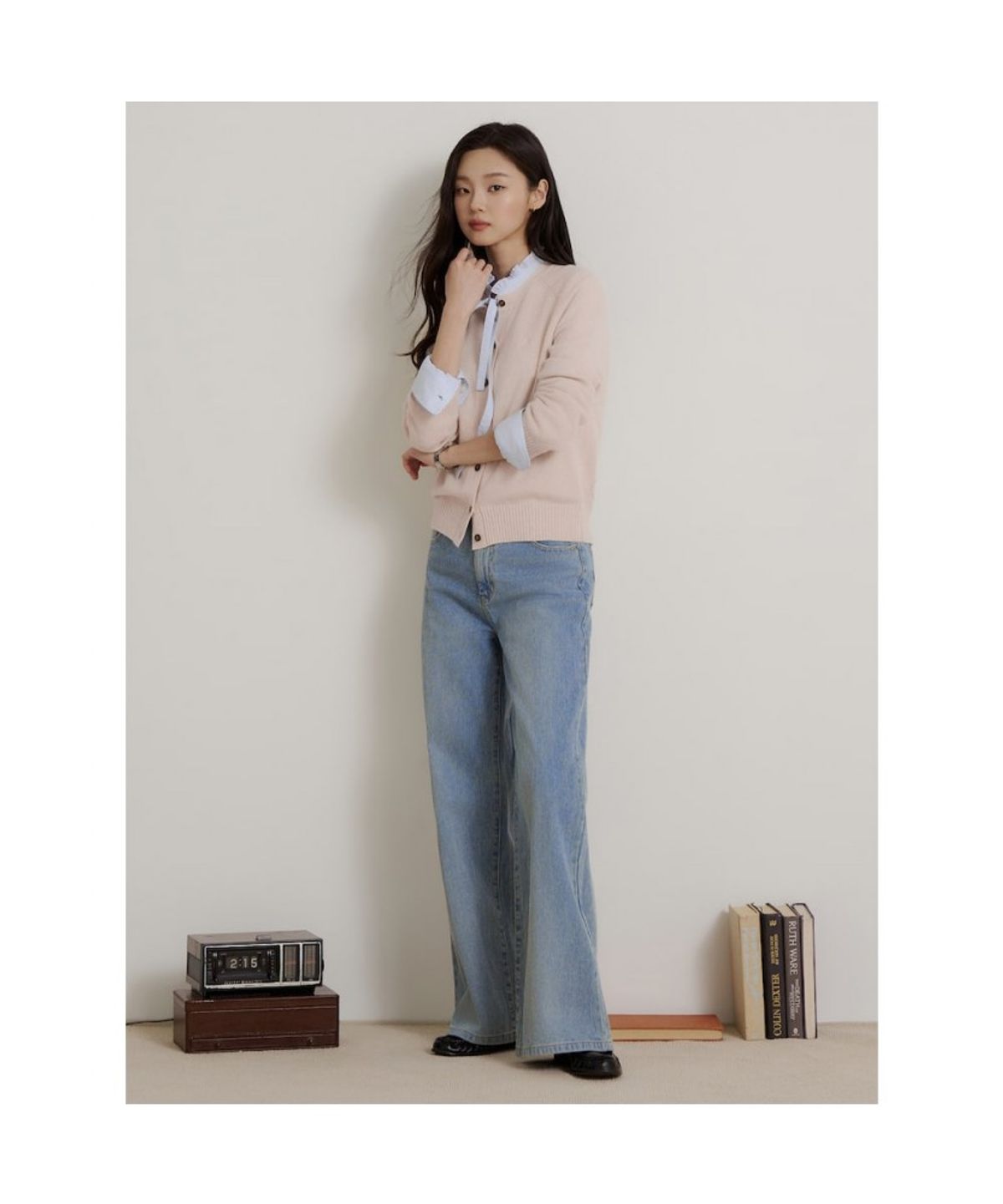 빈폴 레이디스(BEANPOLE LADIES) 코듀로이 데님 부츠컷 팬츠  스카이 블루 (BF6921C74Q)