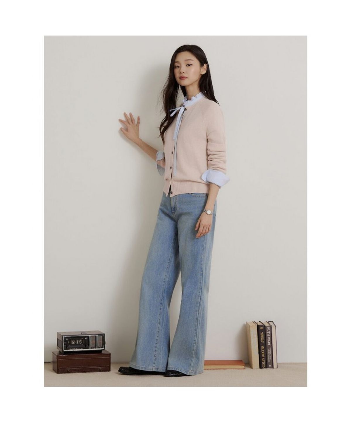 빈폴 레이디스(BEANPOLE LADIES) 코듀로이 데님 부츠컷 팬츠  스카이 블루 (BF6921C74Q)