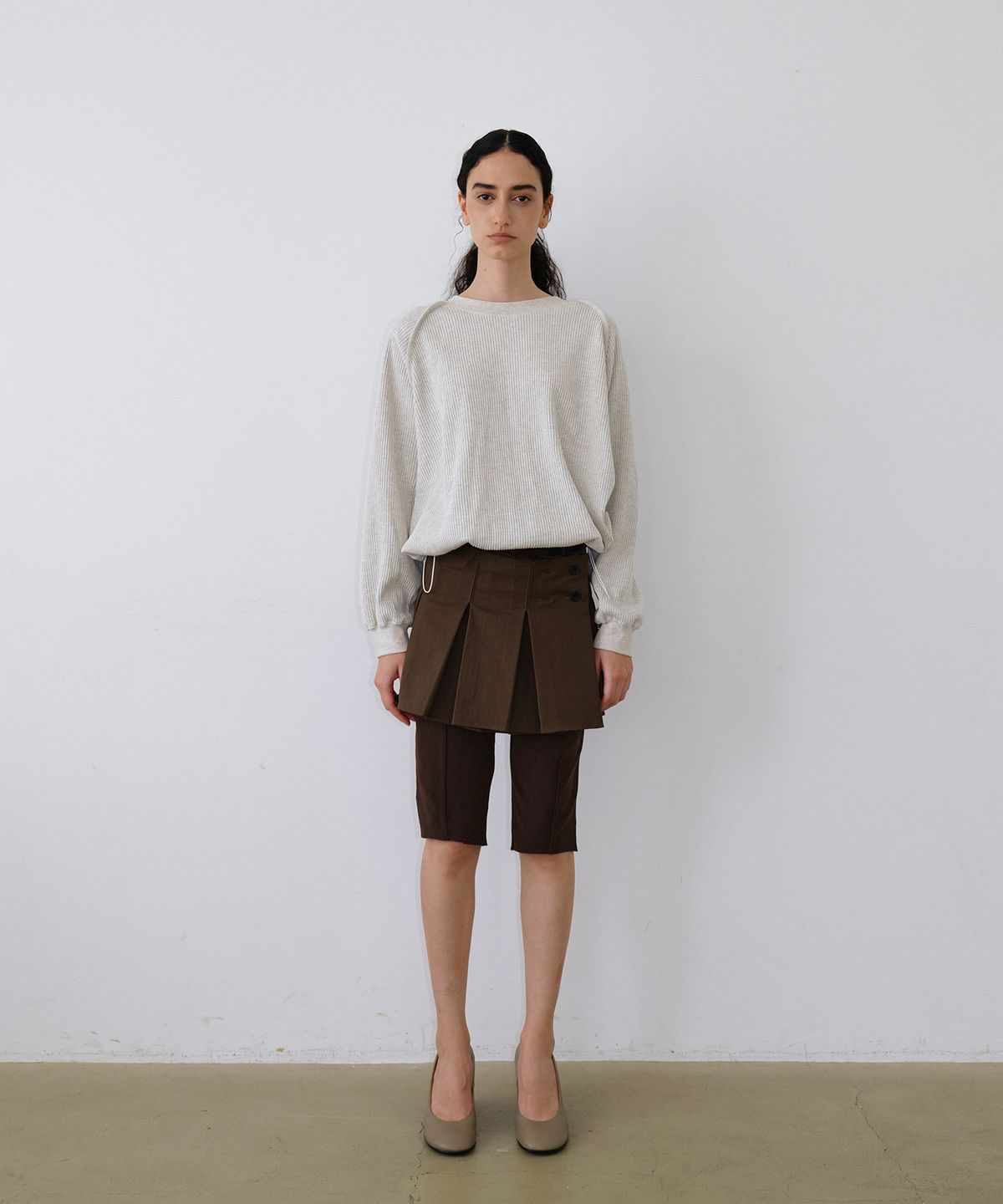우네씬(UUNE SCENE) Waffle Raglan Sweatshirt_Oatmeal