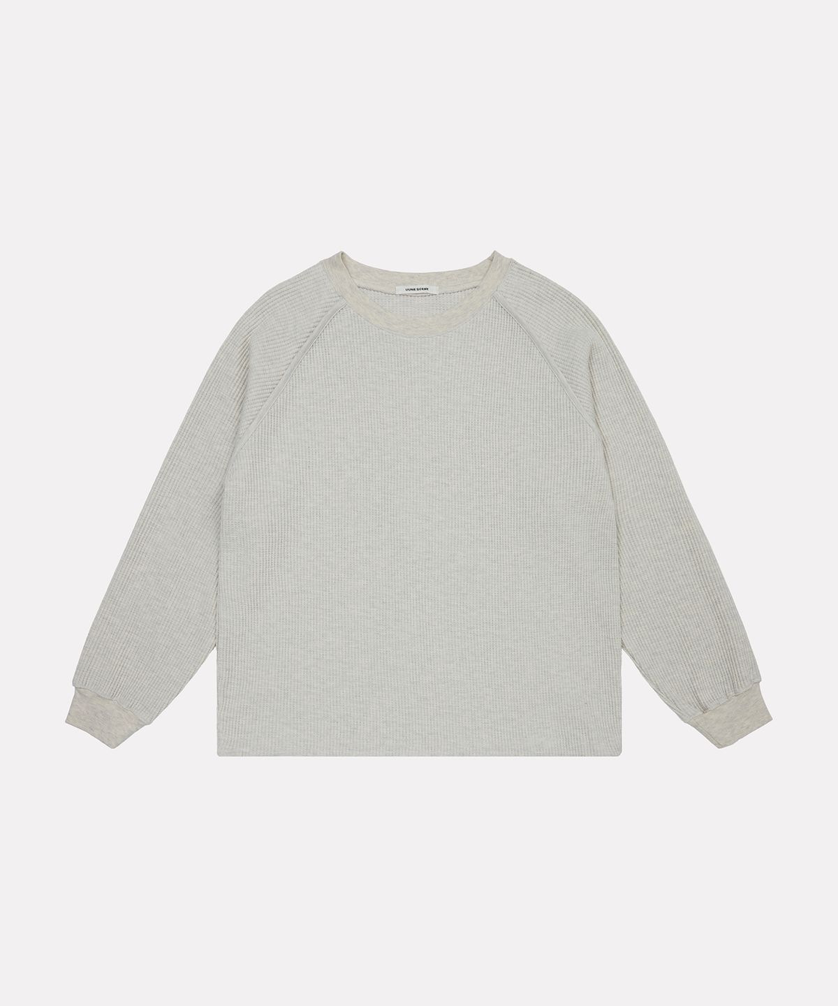 우네씬(UUNE SCENE) Waffle Raglan Sweatshirt_Oatmeal