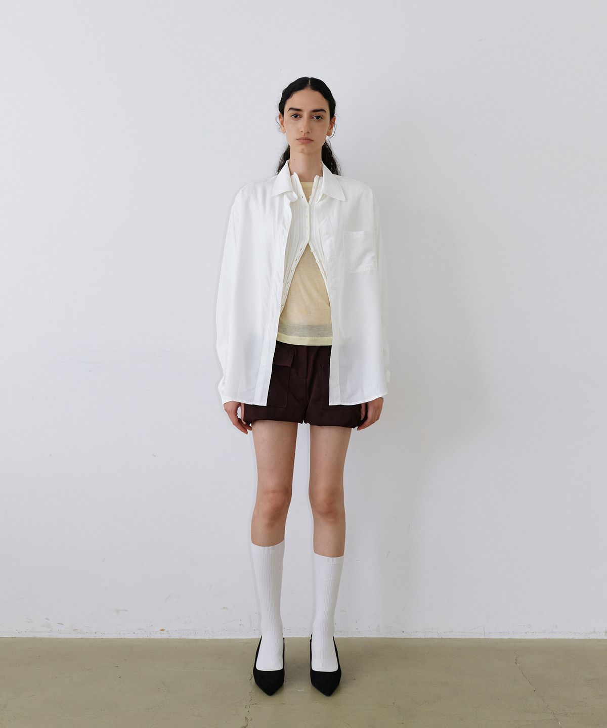 우네씬(UUNE SCENE) Cupra Loose Shirt_Ivory