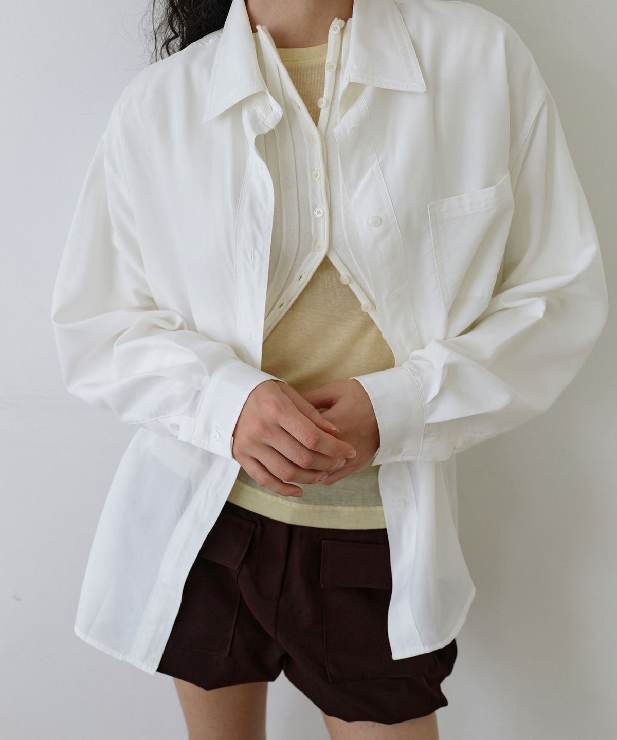 우네씬(UUNE SCENE) Cupra Loose Shirt_Ivory