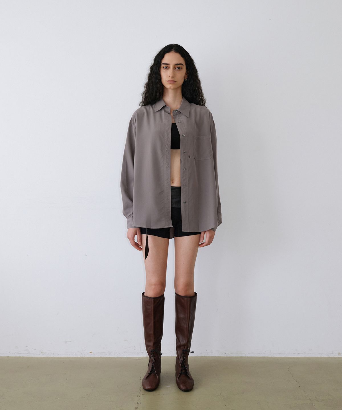 우네씬(UUNE SCENE) Cupra Loose Shirt_Gray