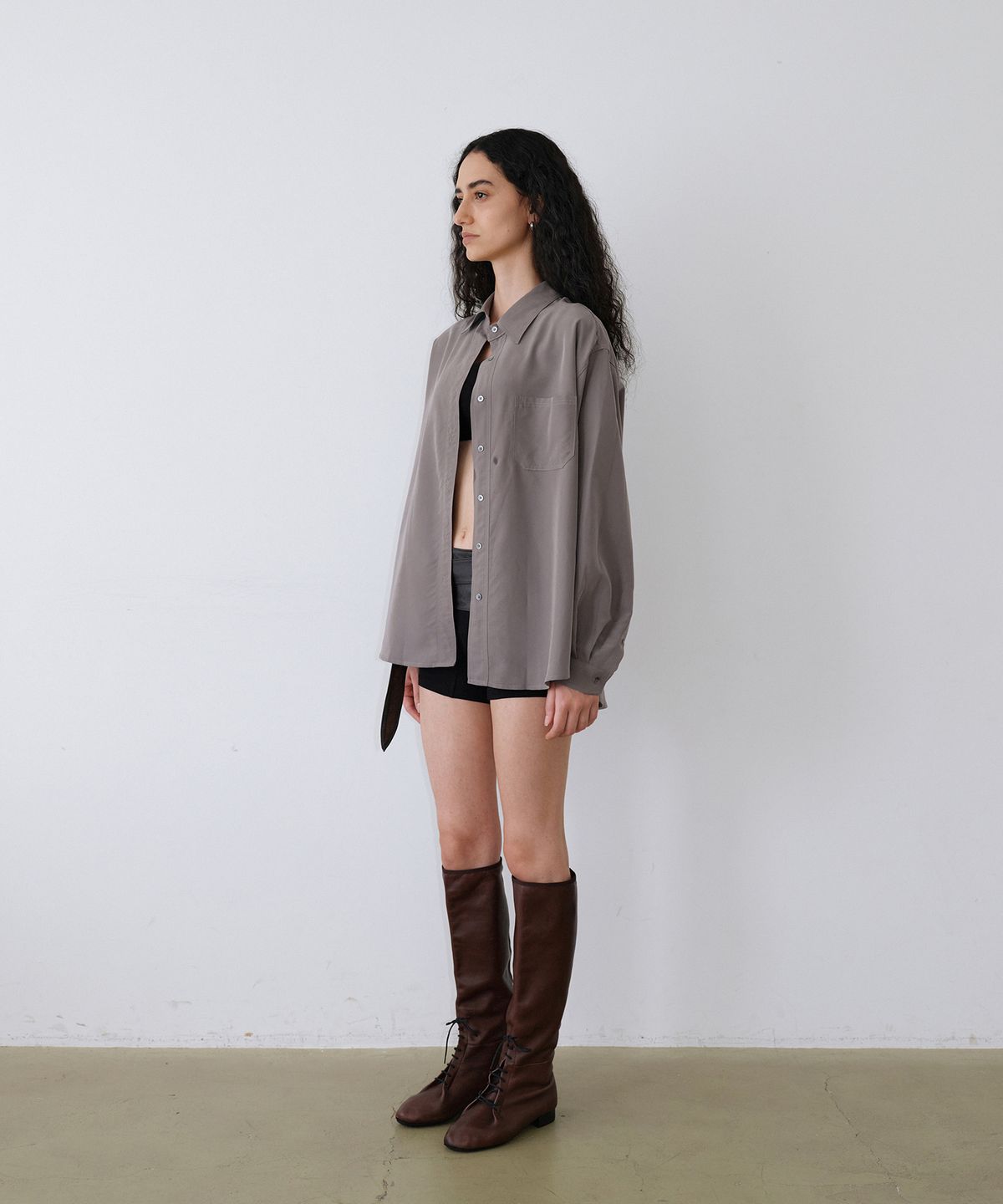우네씬(UUNE SCENE) Cupra Loose Shirt_Gray