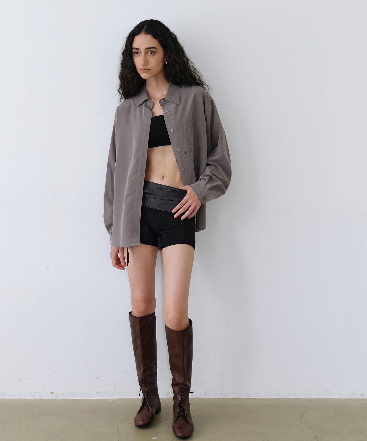 우네씬(UUNE SCENE) Cupra Loose Shirt_Gray