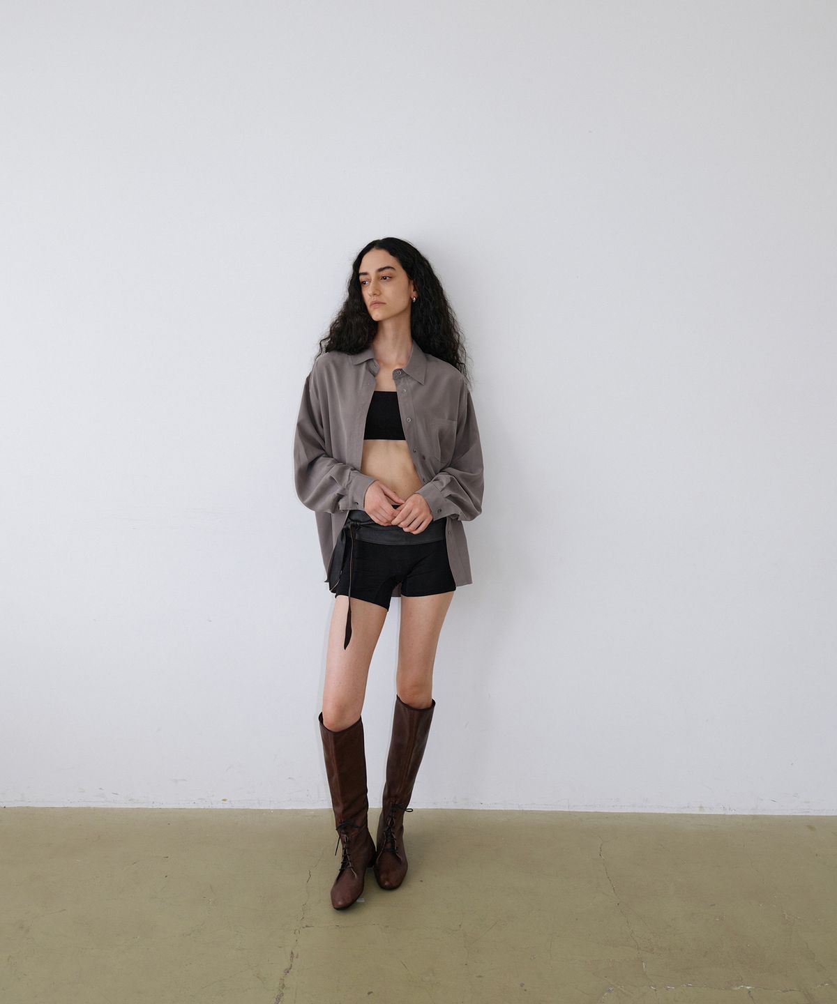 우네씬(UUNE SCENE) Cupra Loose Shirt_Gray