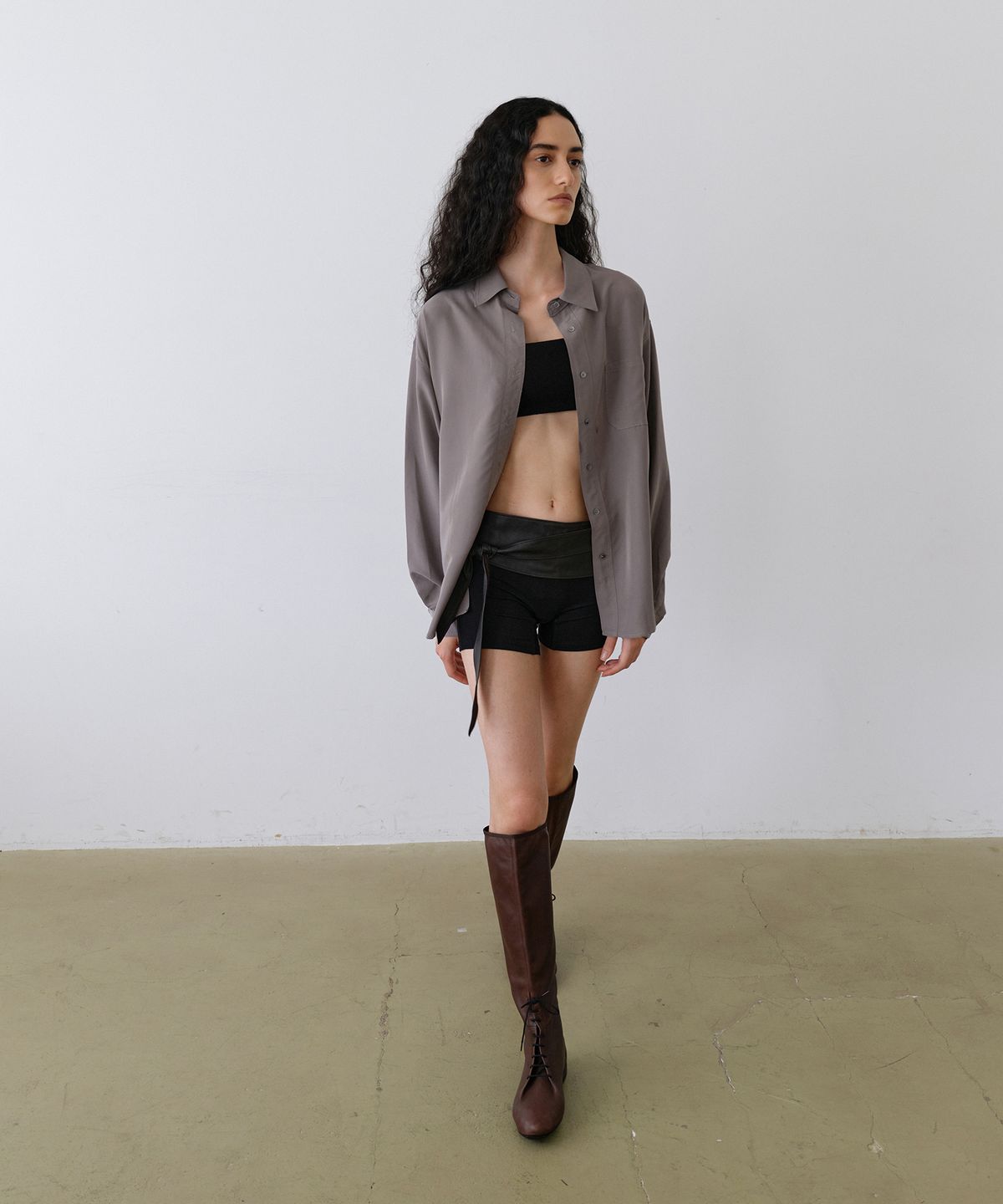 우네씬(UUNE SCENE) Cupra Loose Shirt_Gray