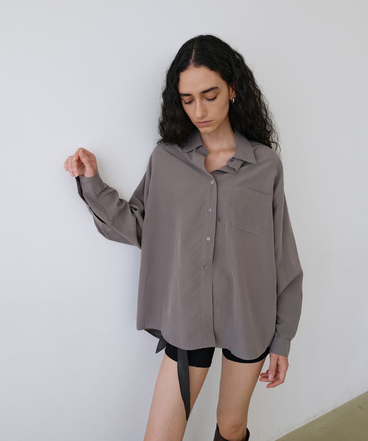 우네씬(UUNE SCENE) Cupra Loose Shirt_Gray
