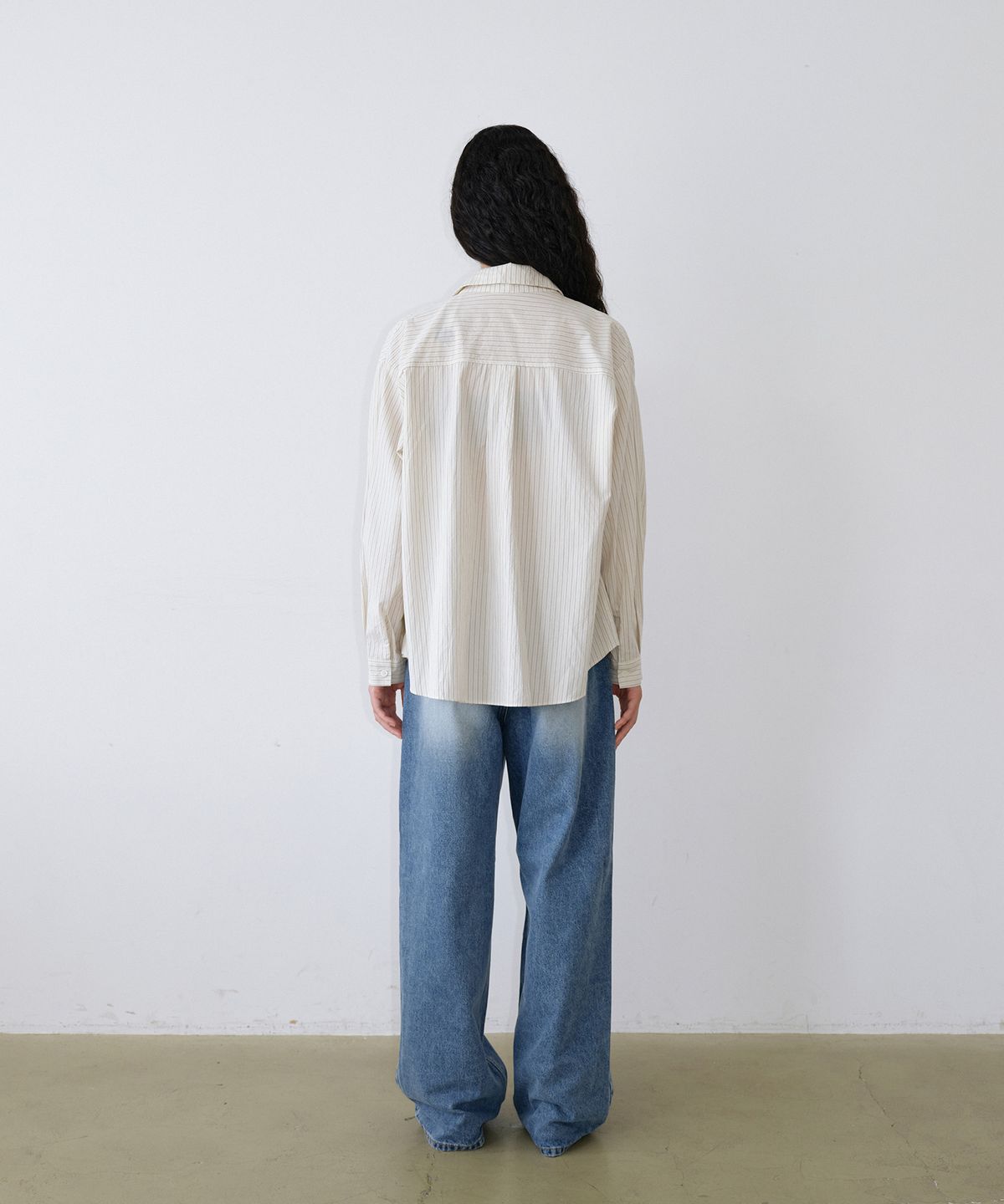 우네씬(UUNE SCENE) Stripe String Shirt_Cream
