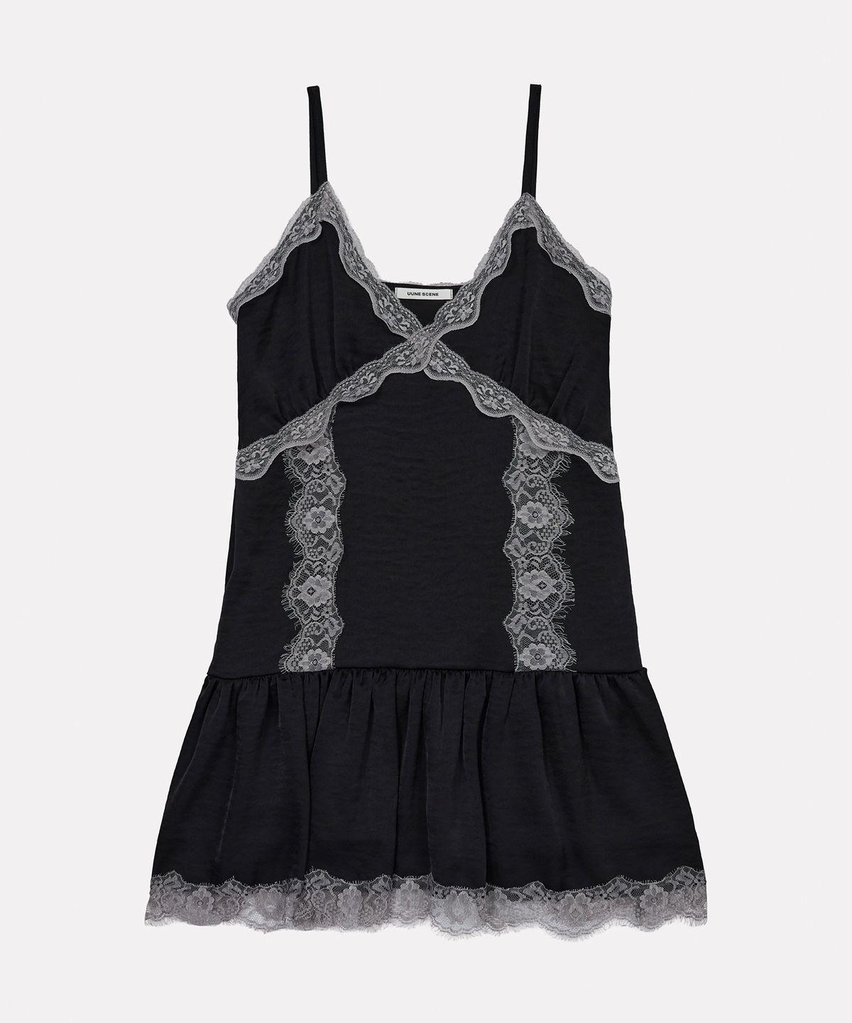우네씬(UUNE SCENE) Lace Bustier Dress_Black