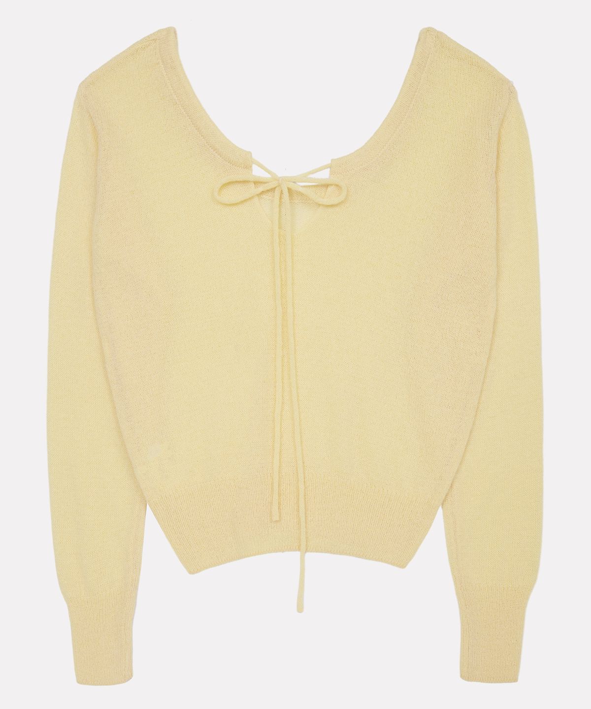 우네씬(UUNE SCENE) String Deep U-Neck Knit_Yellow