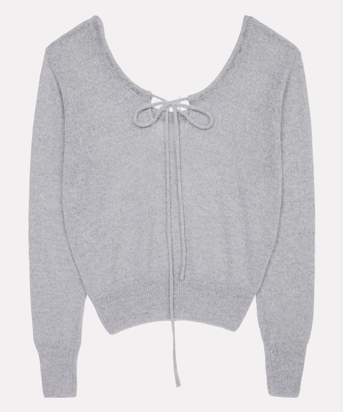 우네씬(UUNE SCENE) String Deep U-Neck Knit_Gray