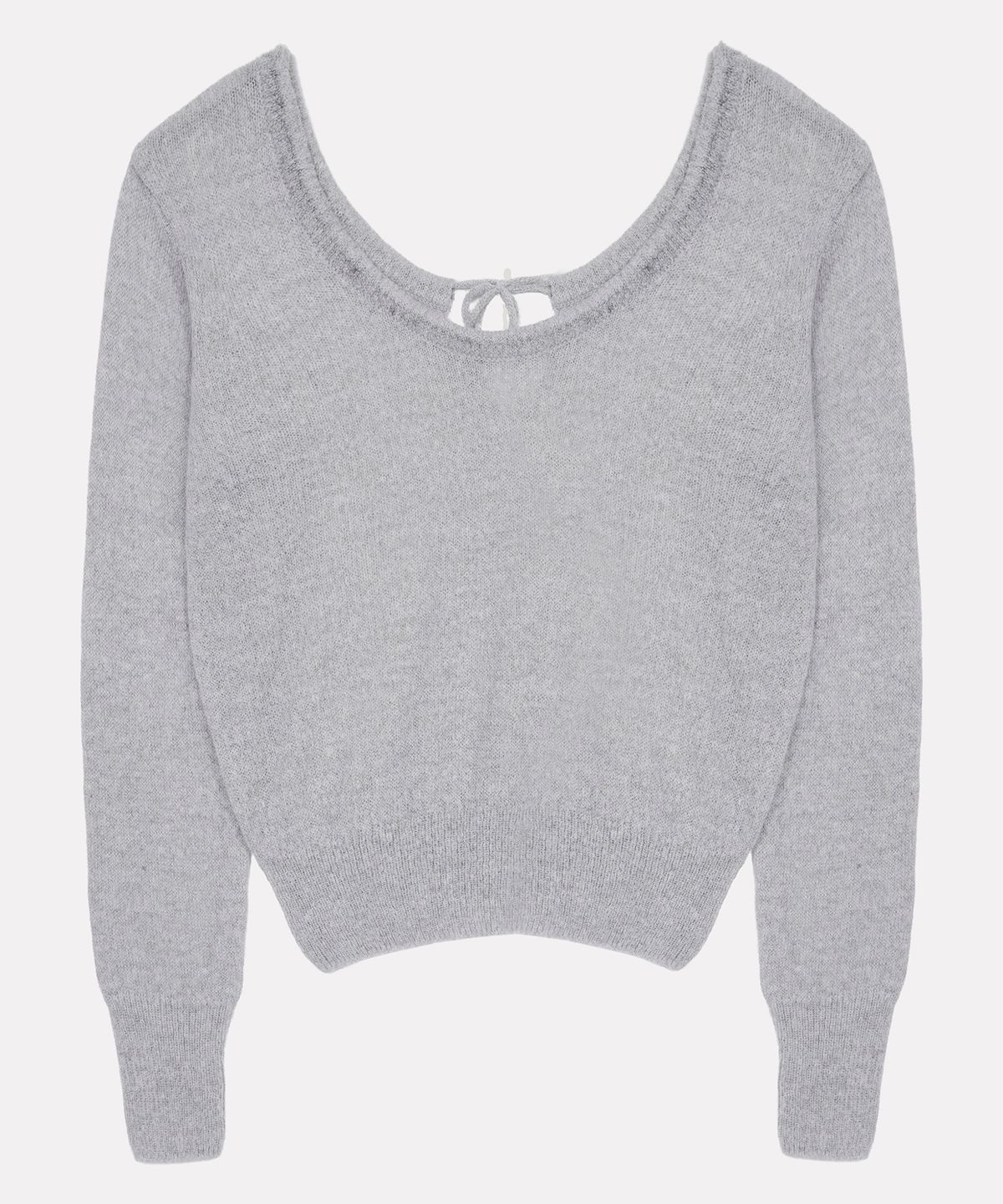 우네씬(UUNE SCENE) String Deep U-Neck Knit_Gray