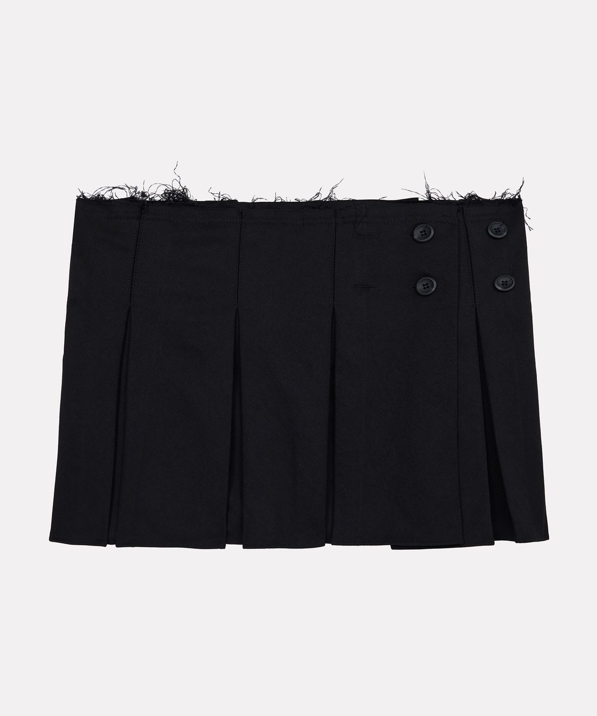 우네씬(UUNE SCENE) Mini Pleated Wrap Skirt_Black