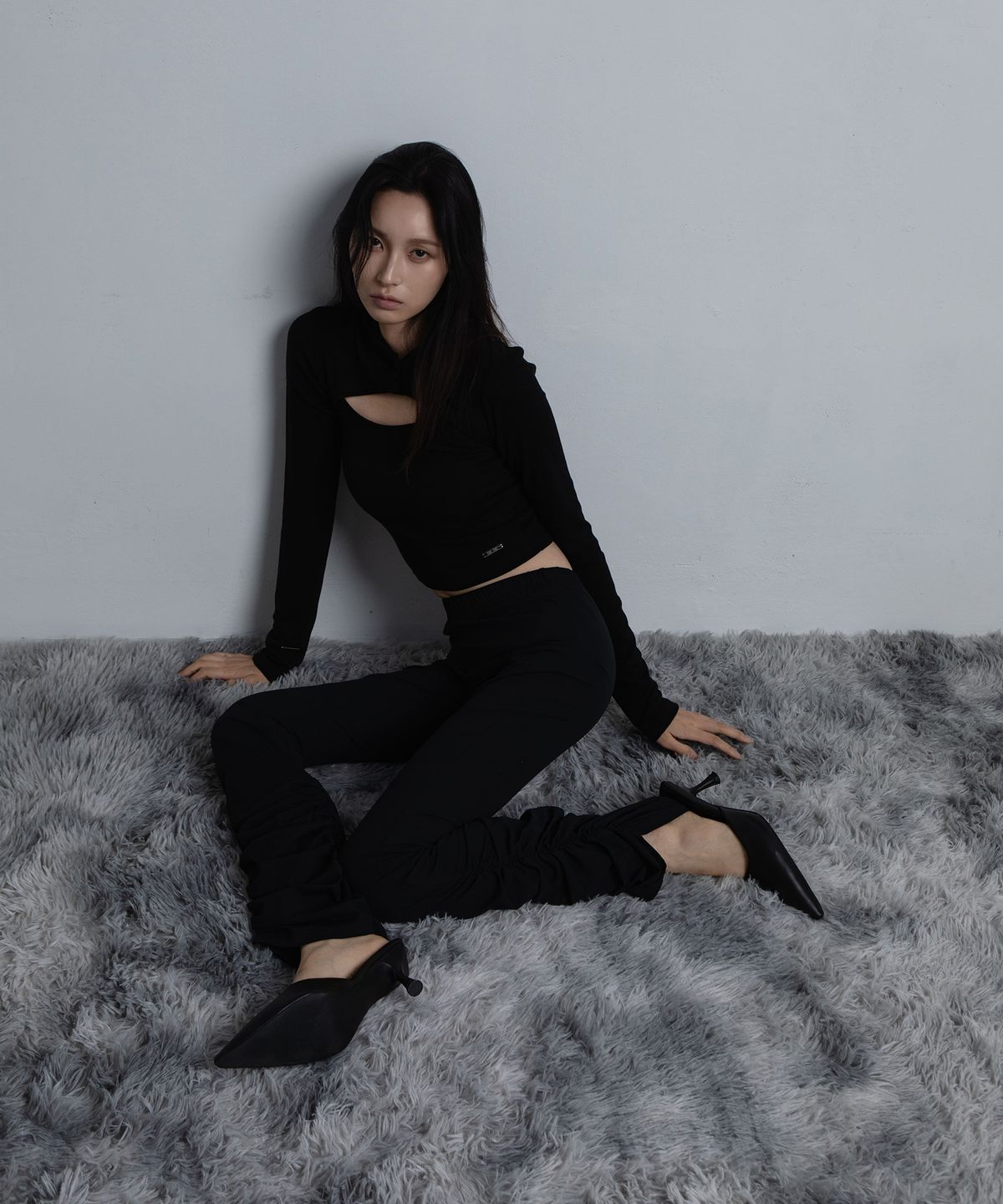 요키토키(YOKI TOKI) LOW RISE DRAPE LEGGINGS [Black]