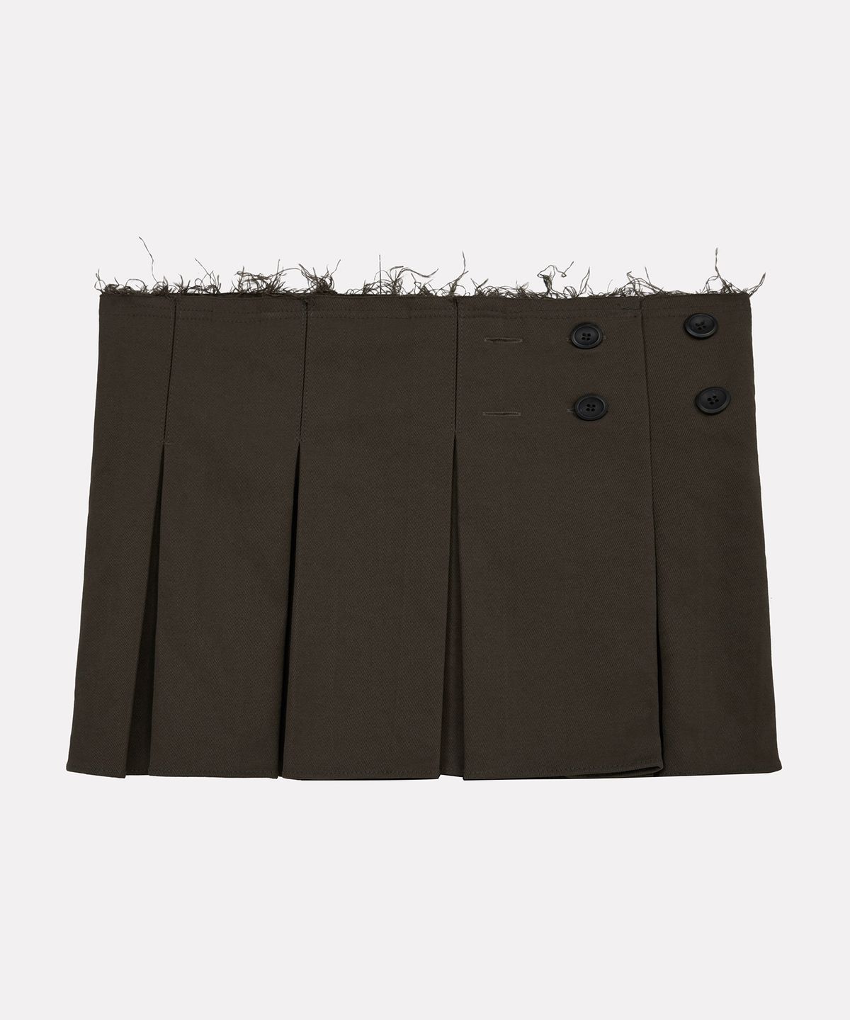 우네씬(UUNE SCENE) Pleated Wrap Skirt_Brown