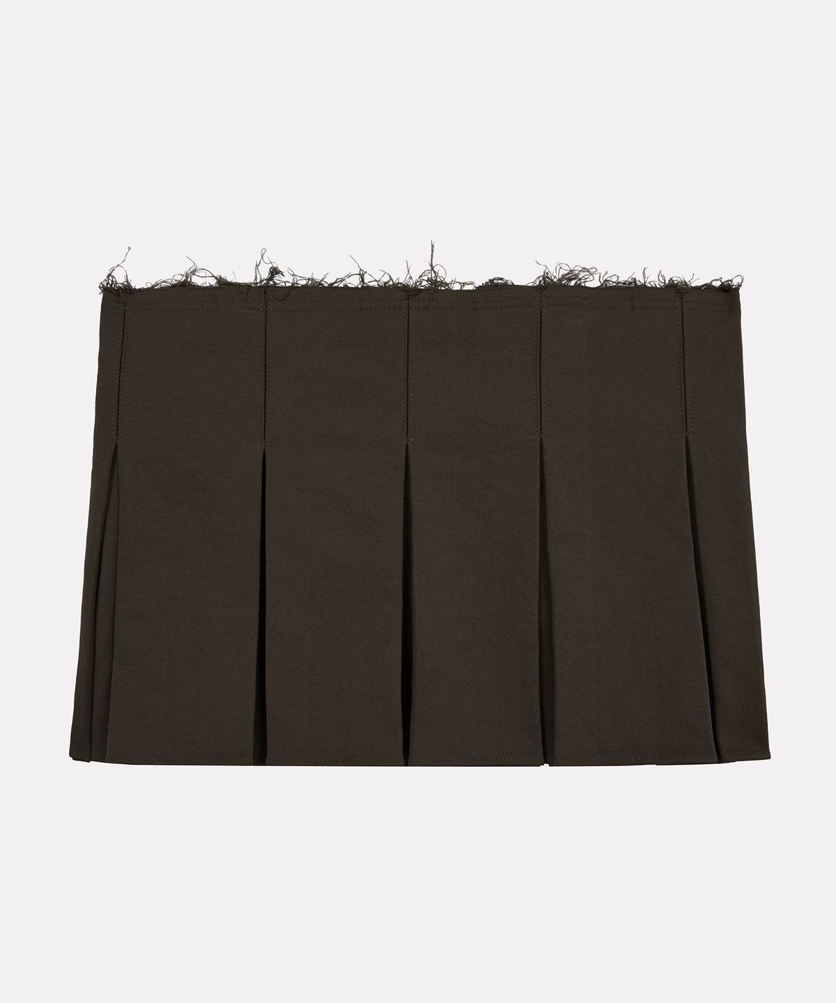 우네씬(UUNE SCENE) Pleated Wrap Skirt_Brown