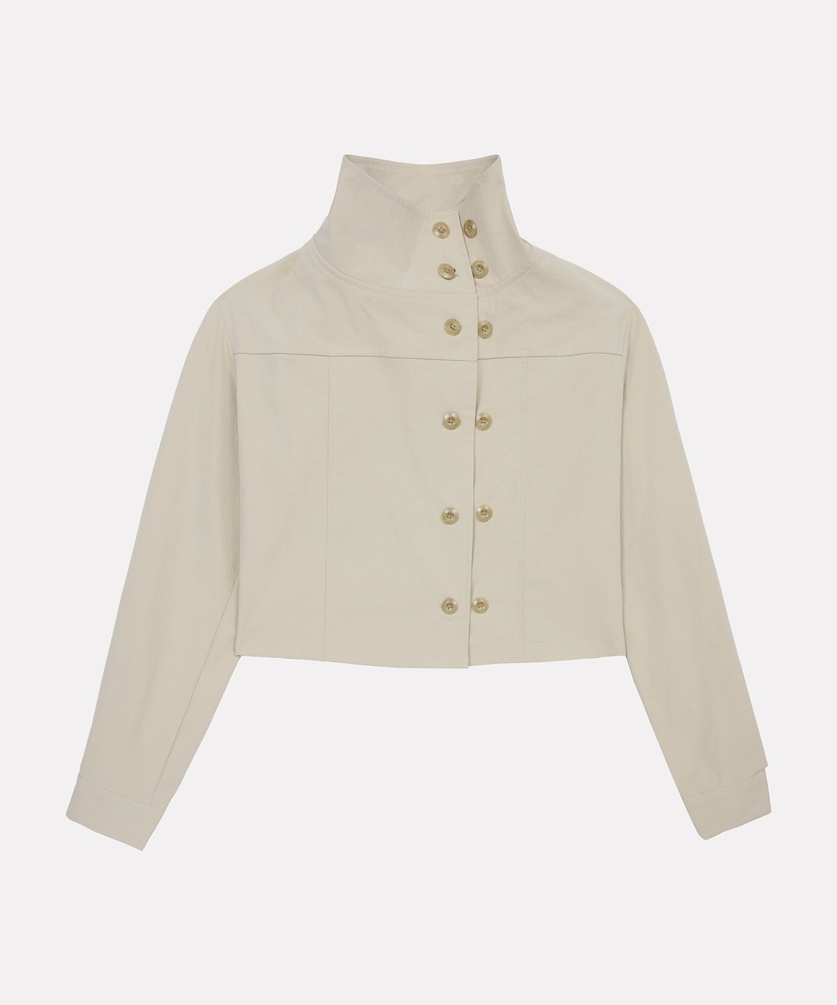 우네씬(UUNE SCENE) High Neck Button Jacket_Beige