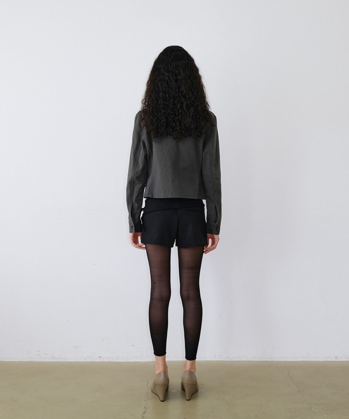 우네씬(UUNE SCENE) Washed Military Jacket_Charcoal