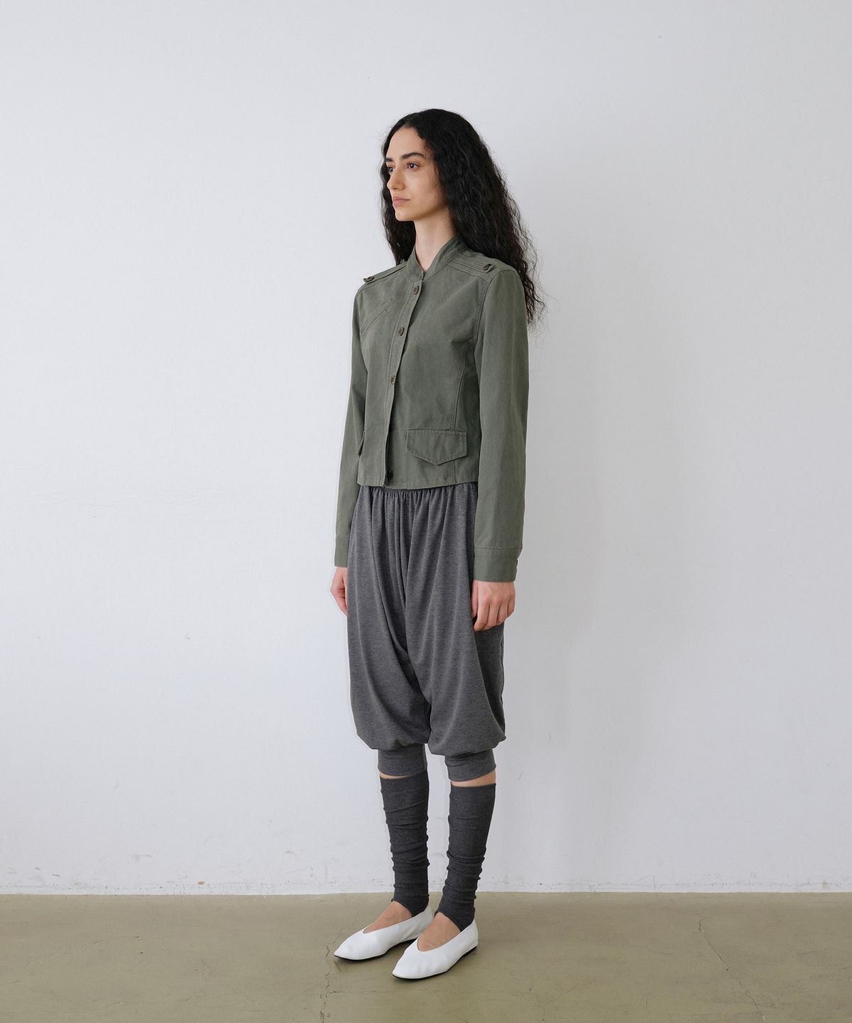 우네씬(UUNE SCENE) Washed Military Jacket_Khaki