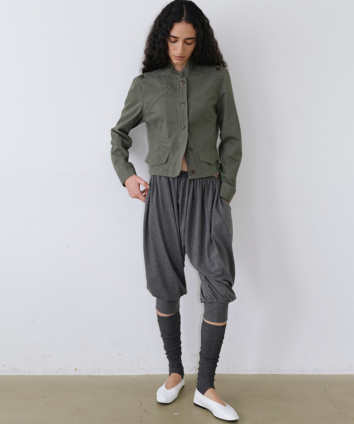 우네씬(UUNE SCENE) Washed Military Jacket_Khaki