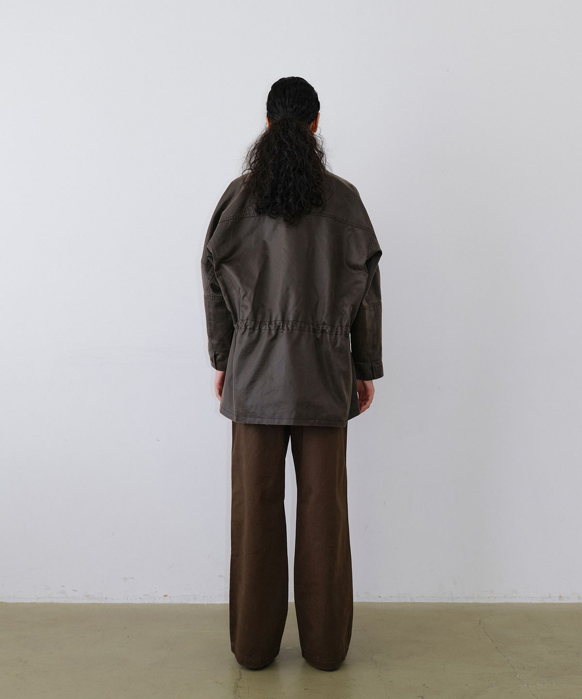 우네씬(UUNE SCENE) Vintage Washed Half Jacket_Cocoa