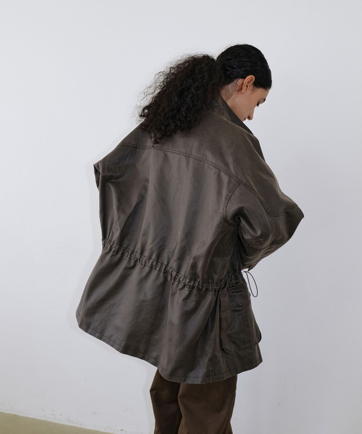 우네씬(UUNE SCENE) Vintage Washed Half Jacket_Cocoa