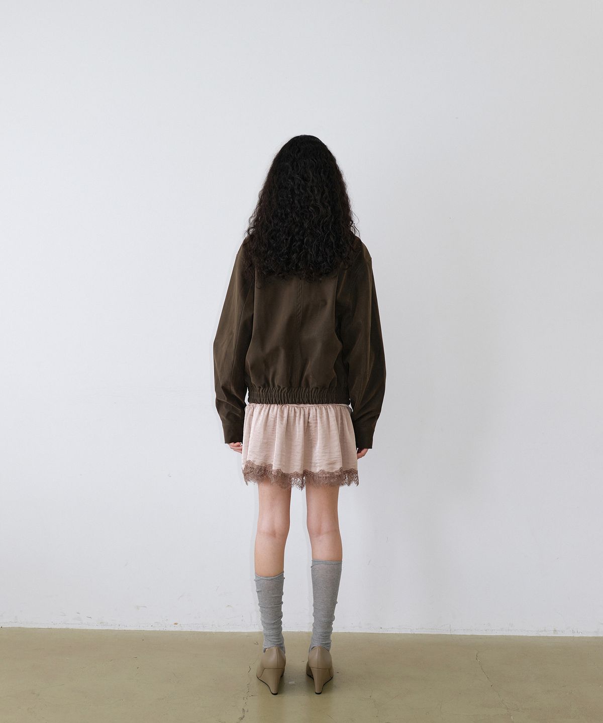 우네씬(UUNE SCENE) Washed Double Neck Blouson_Khaki