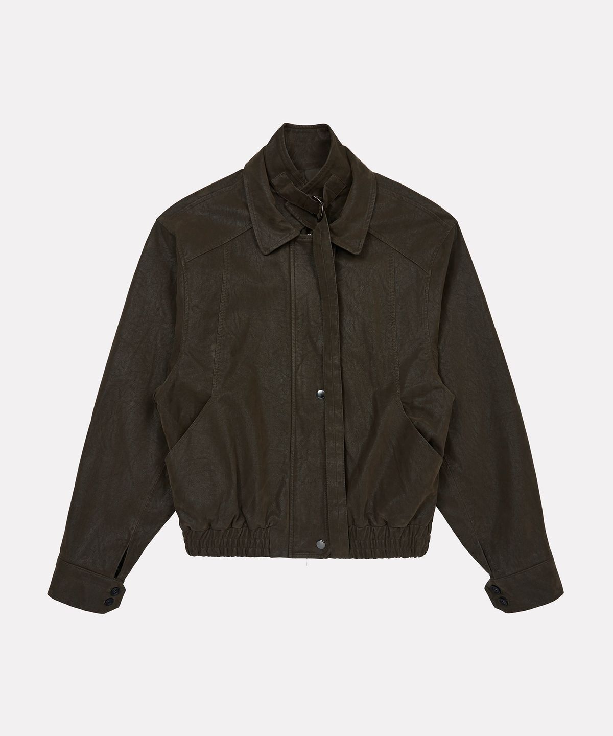 우네씬(UUNE SCENE) Washed Double Neck Blouson_Khaki
