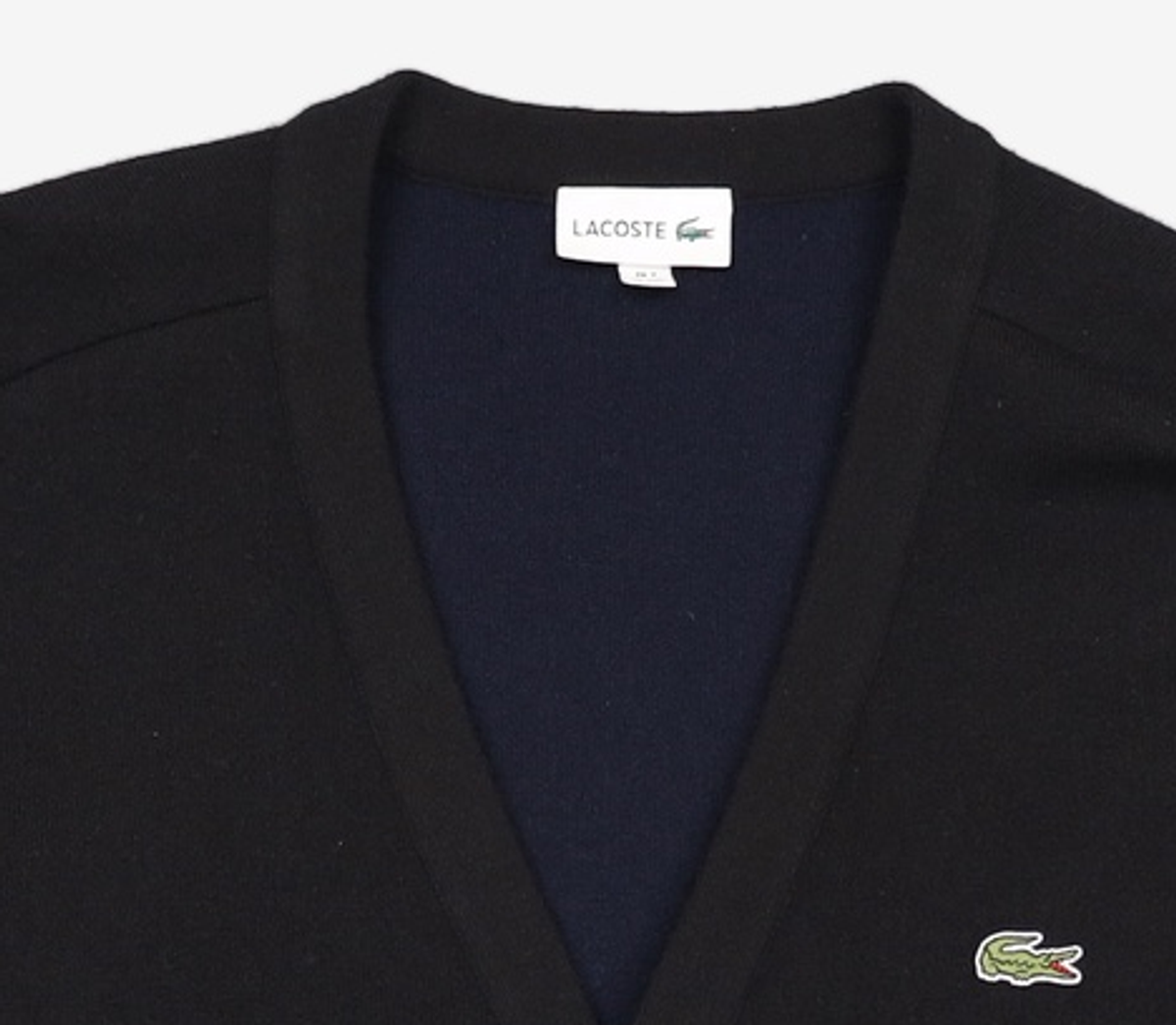 라코스테(LACOSTE) 남성 베이직 브이넥 방모 가디건 [네이비] 115