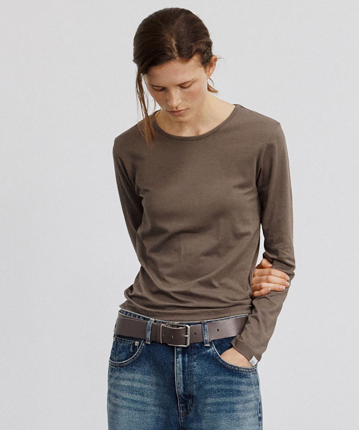 노우드(NOEUD) TS022 Modal Essential Long Sleeve (Brown)