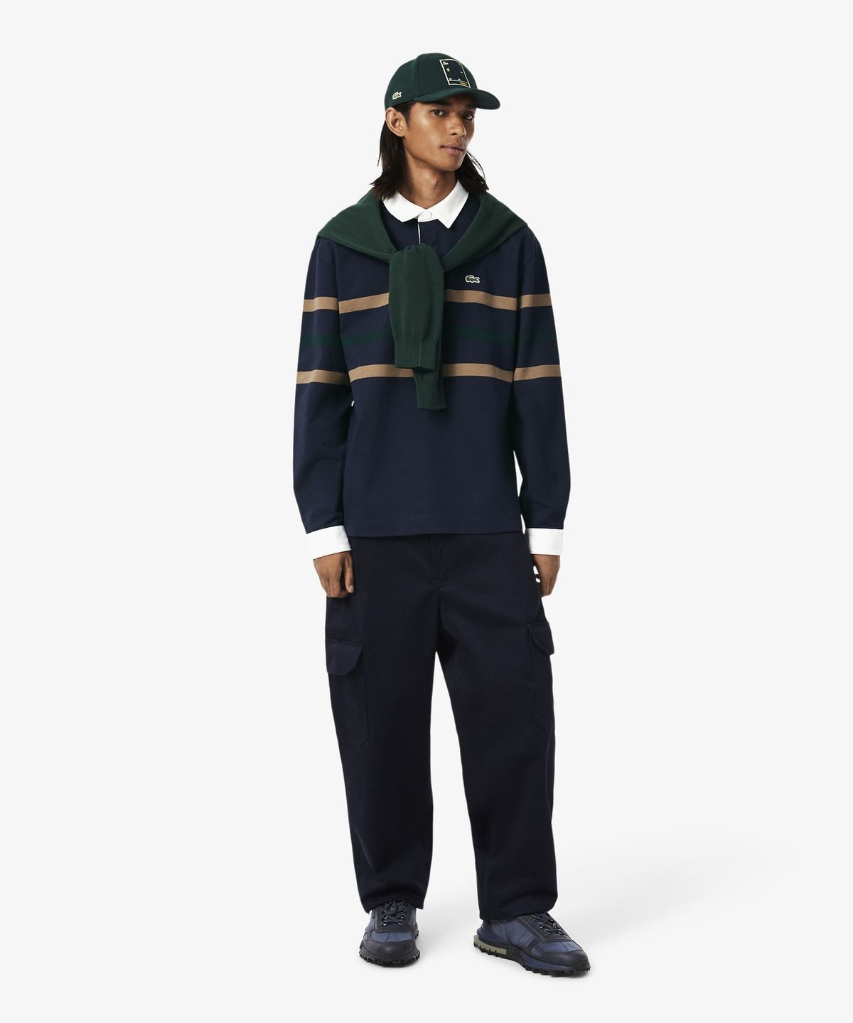 라코스테(LACOSTE) 남성 스트라이프 럭비 폴로 셔츠 KH9662-56N 166
