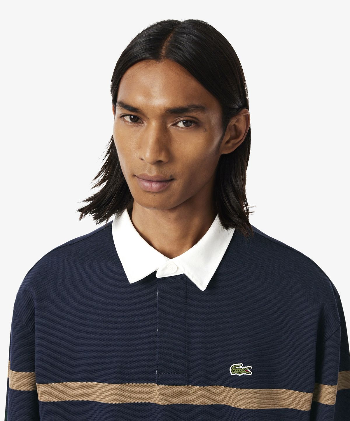 라코스테(LACOSTE) 남성 스트라이프 럭비 폴로 셔츠 KH9662-56N 166
