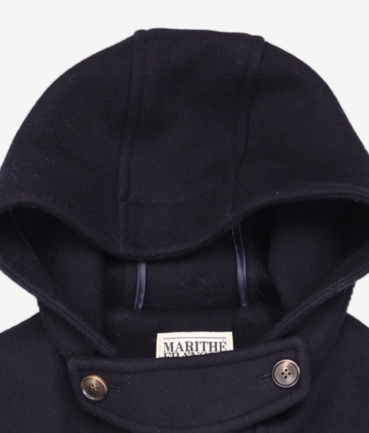 마리떼 프랑소와 저버(MARITHÉ + FRANҪOIS GIRBAUD) CLASSIC HOODIE DUFFLE HALF COAT dark navy S