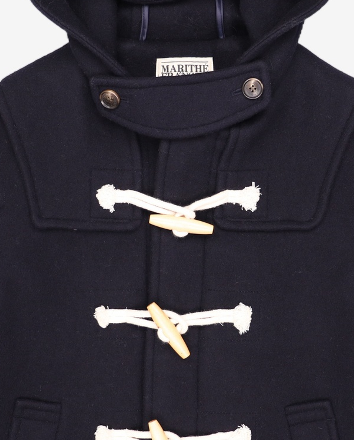 마리떼 프랑소와 저버(MARITHÉ + FRANҪOIS GIRBAUD) CLASSIC HOODIE DUFFLE HALF COAT dark navy S