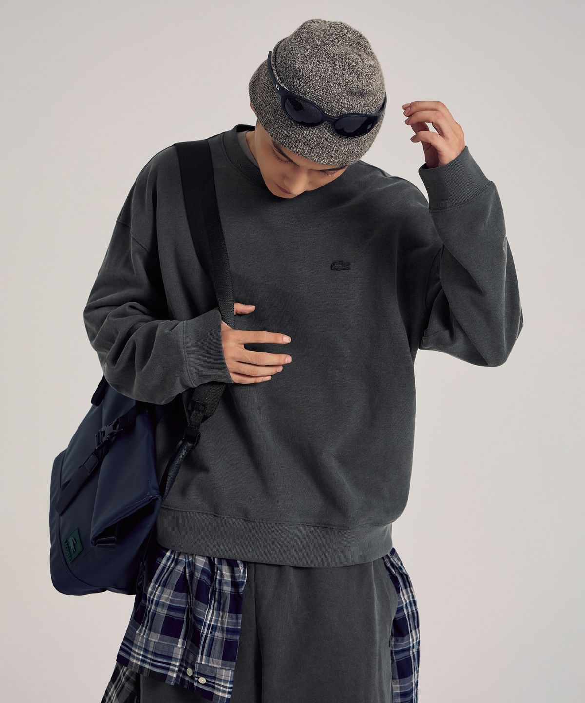 라코스테(LACOSTE) 남성 워싱 크루넥 스웻셔츠 SH270E-56N UWC