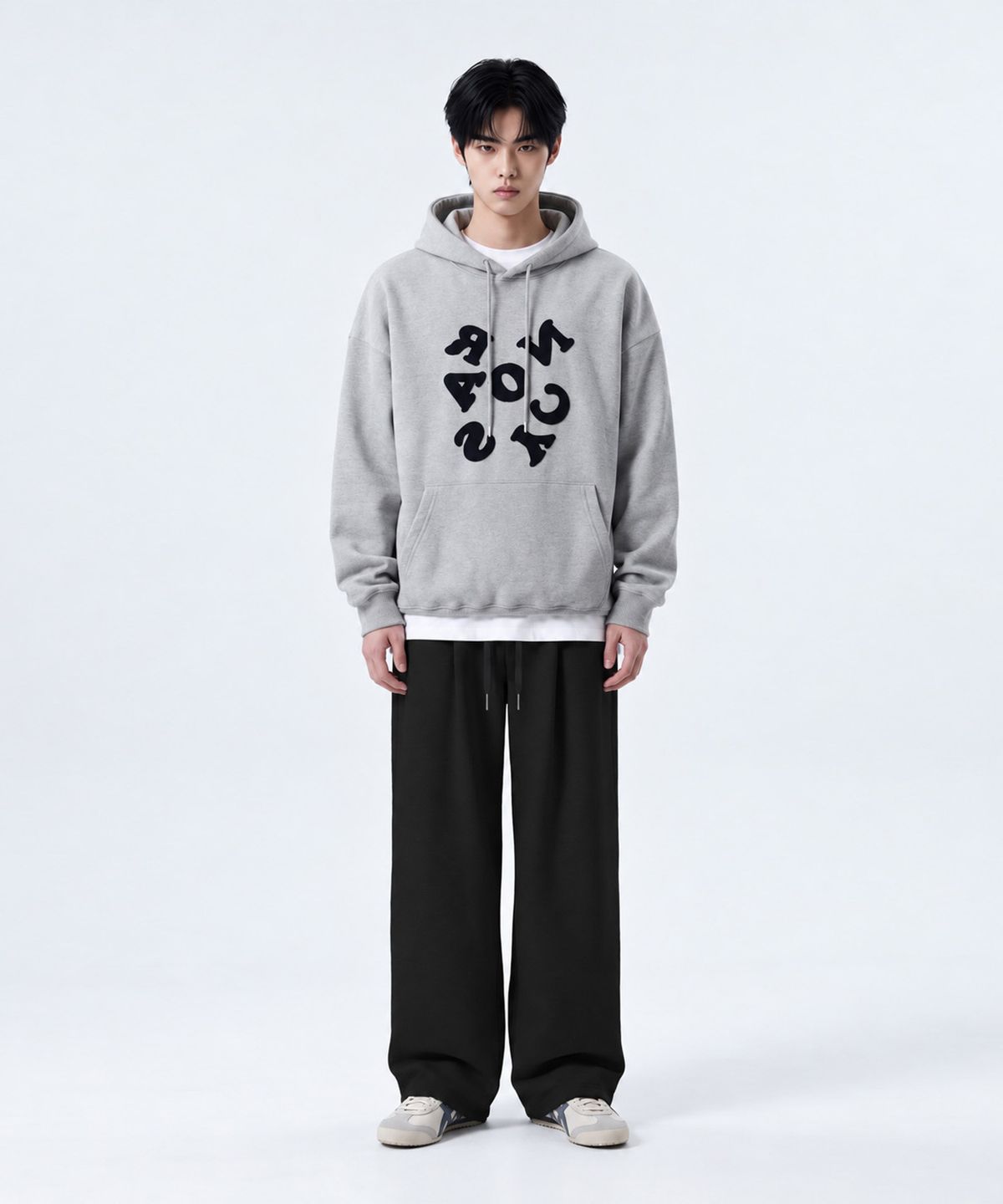 메종니아트(MAISON DE NEART) [남녀공용] 원턱 와이드 밴딩 스웻 팬츠 (2Colors)