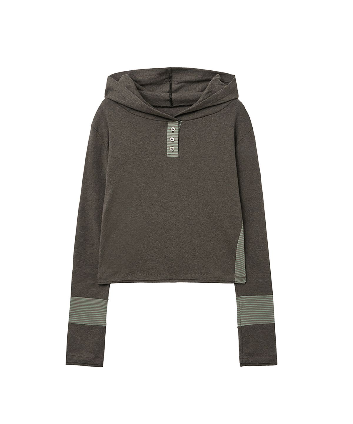 렌세(RENSE) Stripe Slim Fit Hoodie Brown